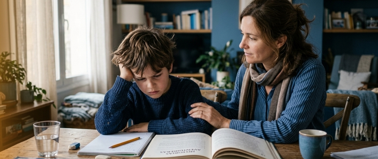 niño con dificultades de lectura asociadas a dislexia