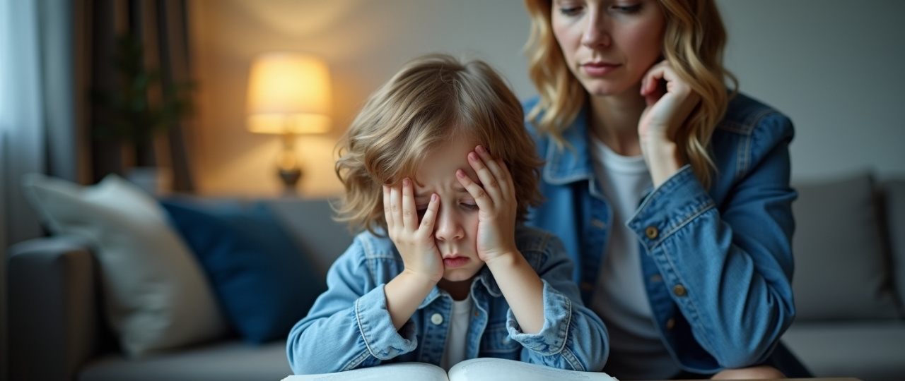Niño frustrado porque siente que la lectura no es para él