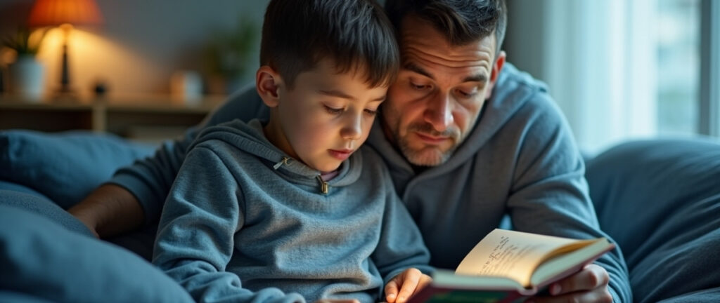 Niño con tdl leyendo con dificultad para leer