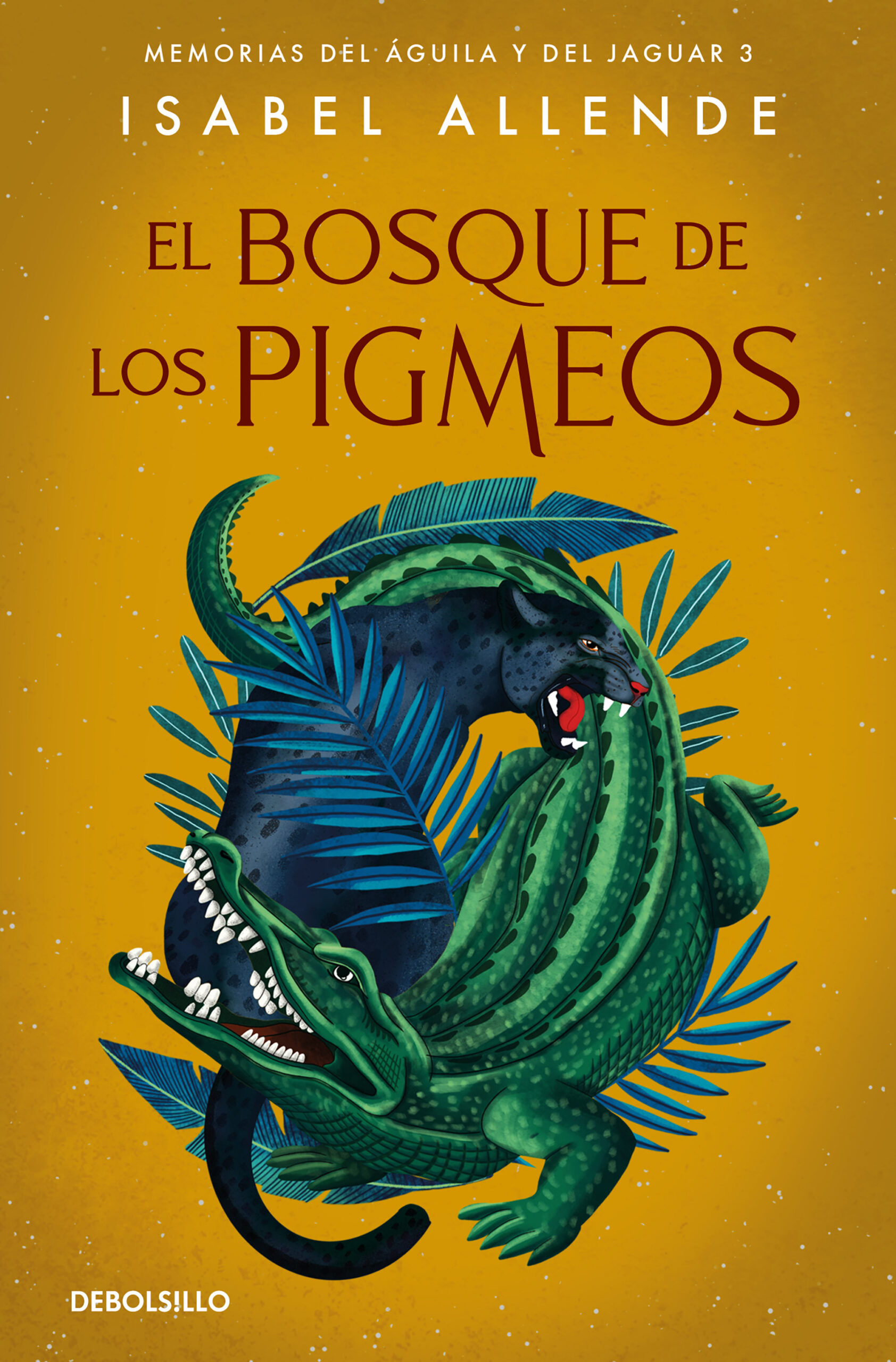 Cubierta de El bosque de los pigmeos, de Isabel Allende, Debolsillo